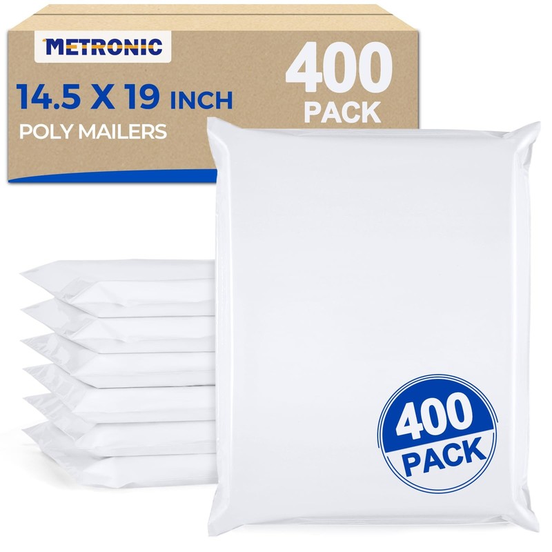 Poly Mailers 14.5×19 Inch 400pcs Bags for Clothes,Adhesive Envelopes for Smal…