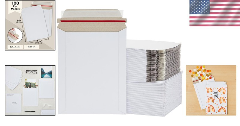 High-Quality Rigid Cardboard Mailers - 100 Pack of 7x9 Peel & Seal Envelopes gallery