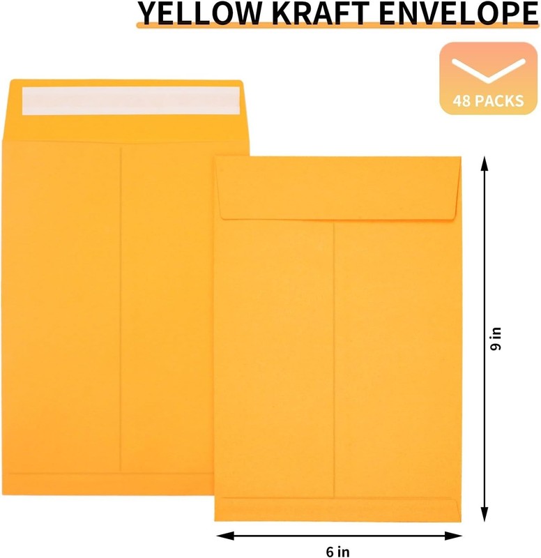 Secure & Opaque 6x9 Self-Seal Kraft Envelopes - Perfect for Invites & Documents gallery