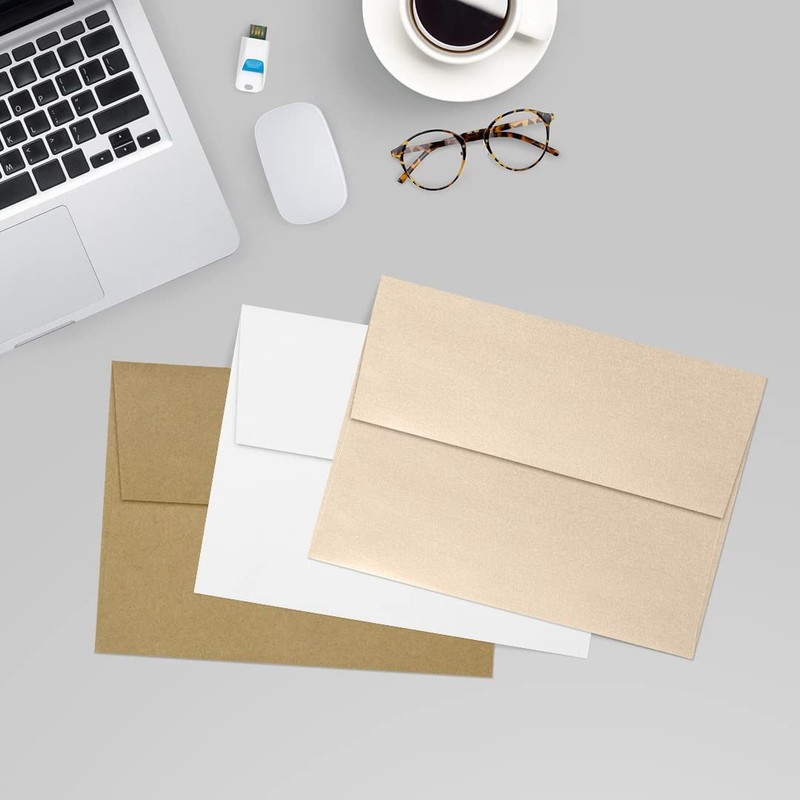 LUXPaper A7 Taupe Metallic Envelopes 5 1/4 x 7 1/4 Peel & Press 80lb 50pk gallery