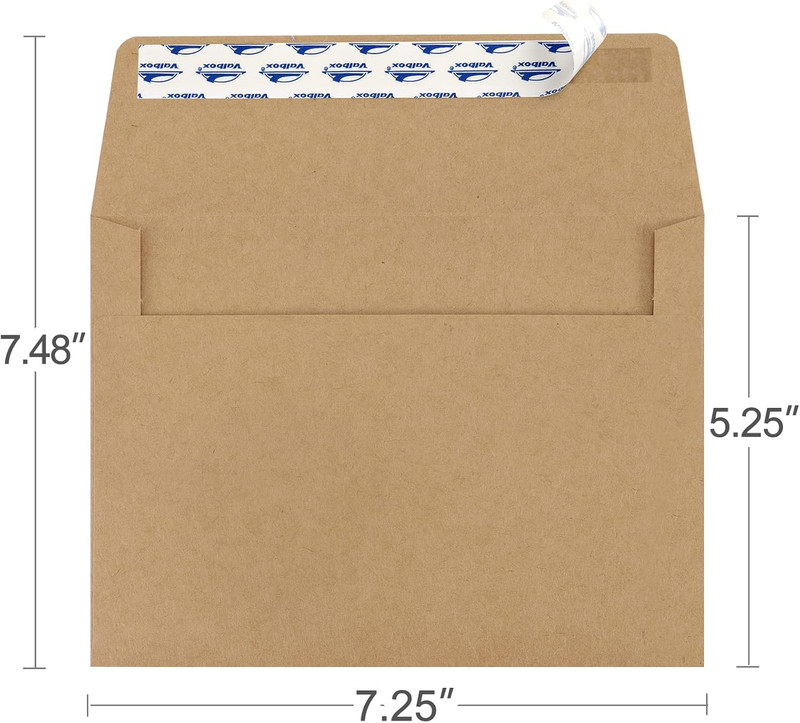 200 Qty A7 Invitation Envelopes 5 X 7, 120GSM Brown Kraft Paper gallery