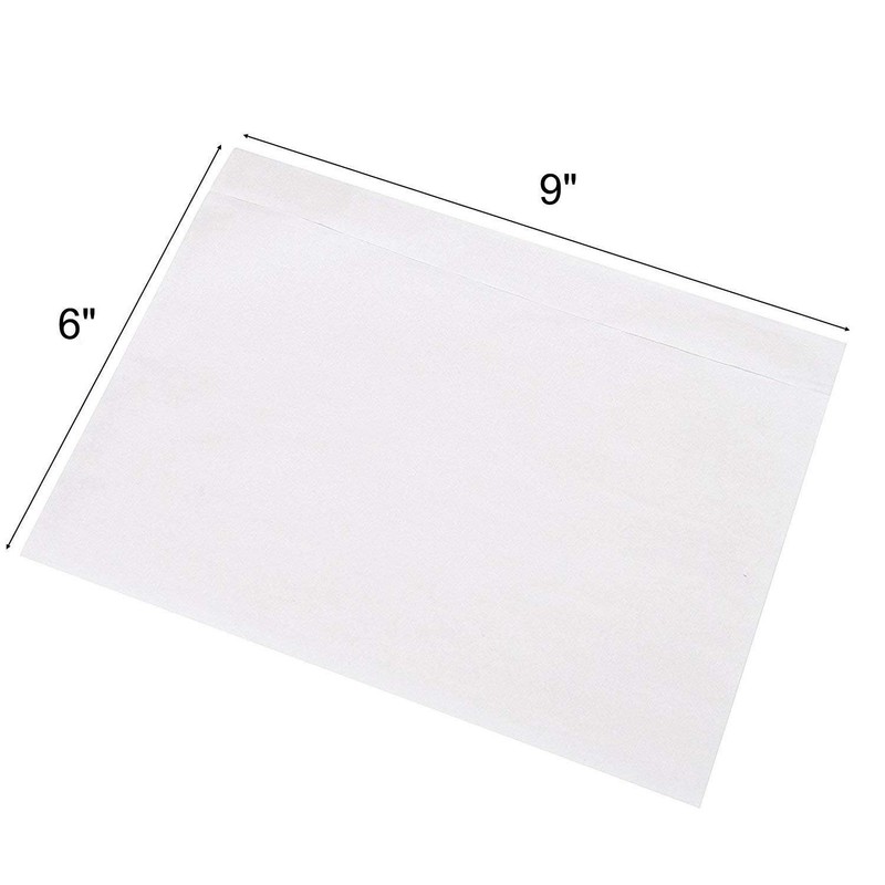 100Pack 6" x 9" Clear Top Loading Packing List Adhesive Shipping Label Envelopes gallery