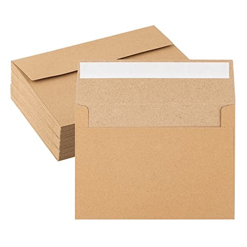 50 Pack Kraft Envelopes – 4 x 6 Inch Brown Kraft Paper Envelopes for