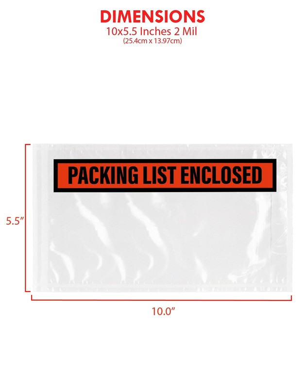 GPI - Packing List Envelopes, 5.5" x 10" Packing Slip Pouches, Clear Plastic ... gallery