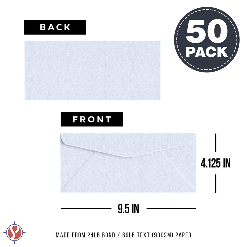 Bluestone Parchment #10 Business Envelopes, 4 1/8 x 9 1/2", 24w (90gsm), 50 Qty gallery