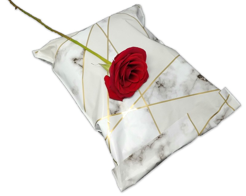 10×13, 14×17 inch White Marble Tile Poly Mailers, Shipping Mailing Envelope Bags