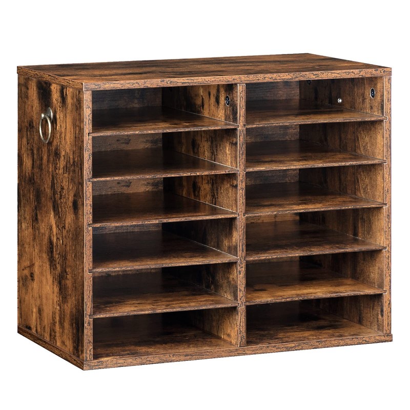 HOOBRO Literature Organizers, 12 Compartments Office 18.9"L, Rustic Brown