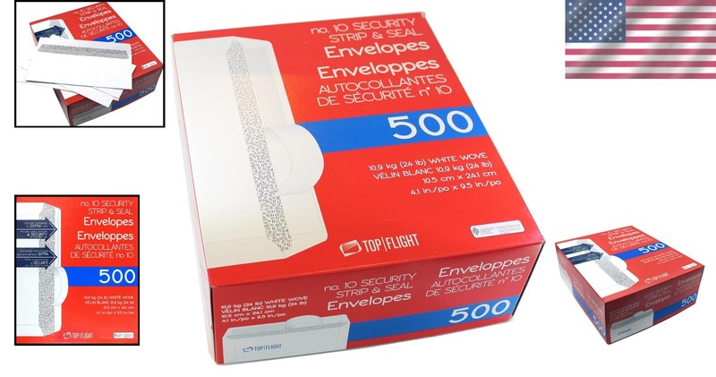 Self-Sealing #10 Envelopes with Security Tint - 24 lb, 500 Count for Mailing gallery