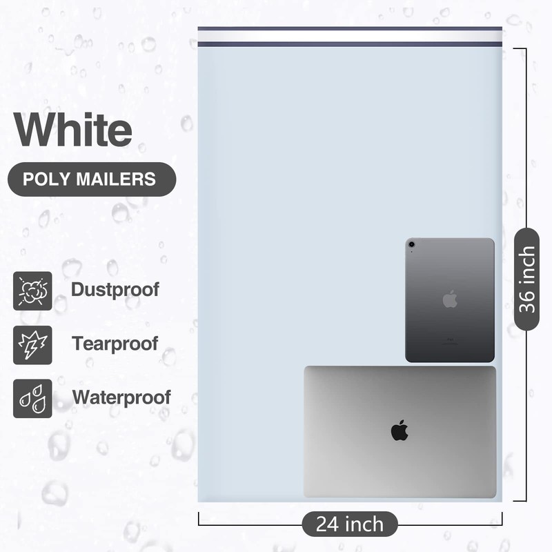 24x36 White Poly Mailers shipping bags 50 Pcs Poly Bags for Shipping Shipping... gallery