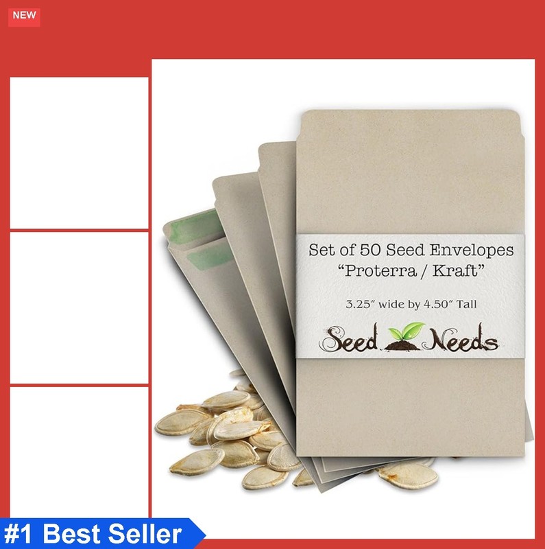 Blank Seed Envelopes 50 Pack Self Sealing Adhesive 3.25×4.5 Inch Paper Storage