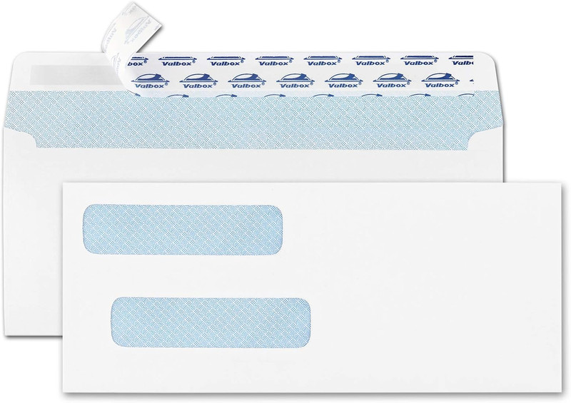 200 Count #8 Double Window Envelopes 3 5/8″ X 8 11/16″ Flip and Seal Double Wind