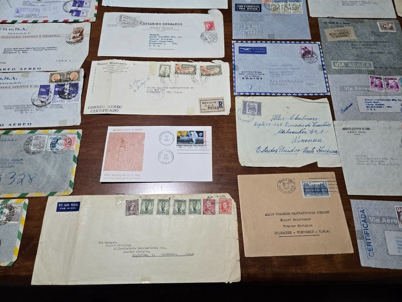 1947 Airmail Envelopes Lot Mexico, Paris, India, Chile etc to Allis Chalmers USA gallery