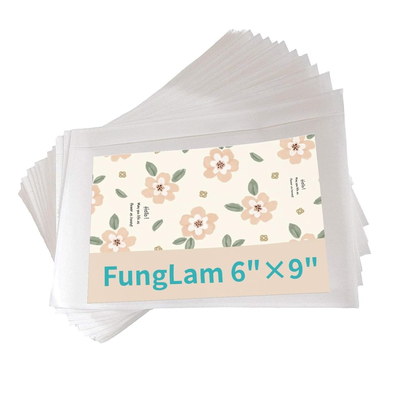 6”×9” Self-Adhesive Shipping Label Sleeves, FungLam 6" x 9" | 100 pack, White