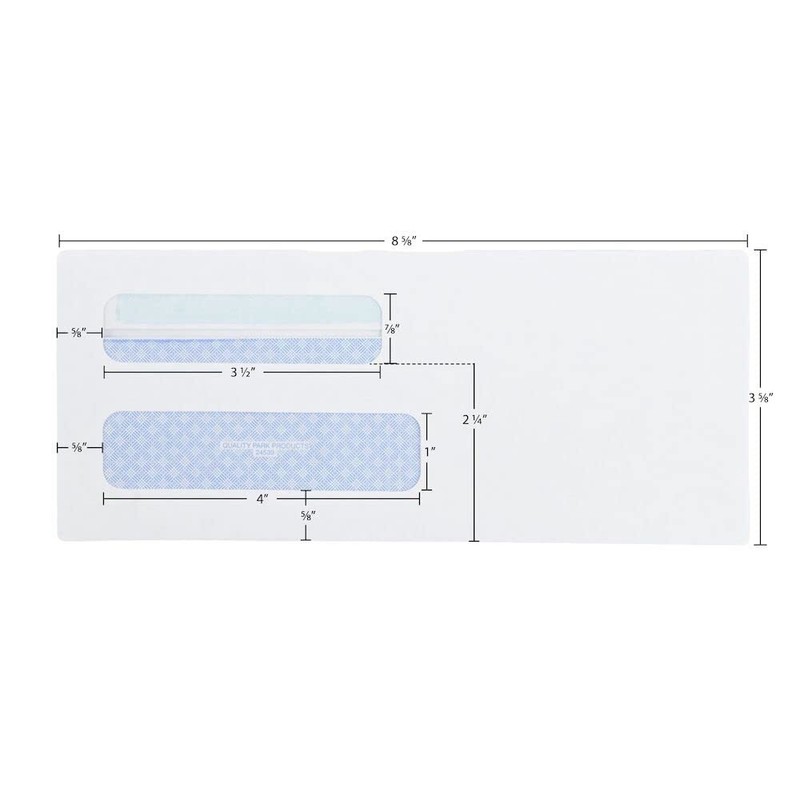 Quality Park #8 5/8 Security Envelopes Double Window Self Seal Envelopes for gallery