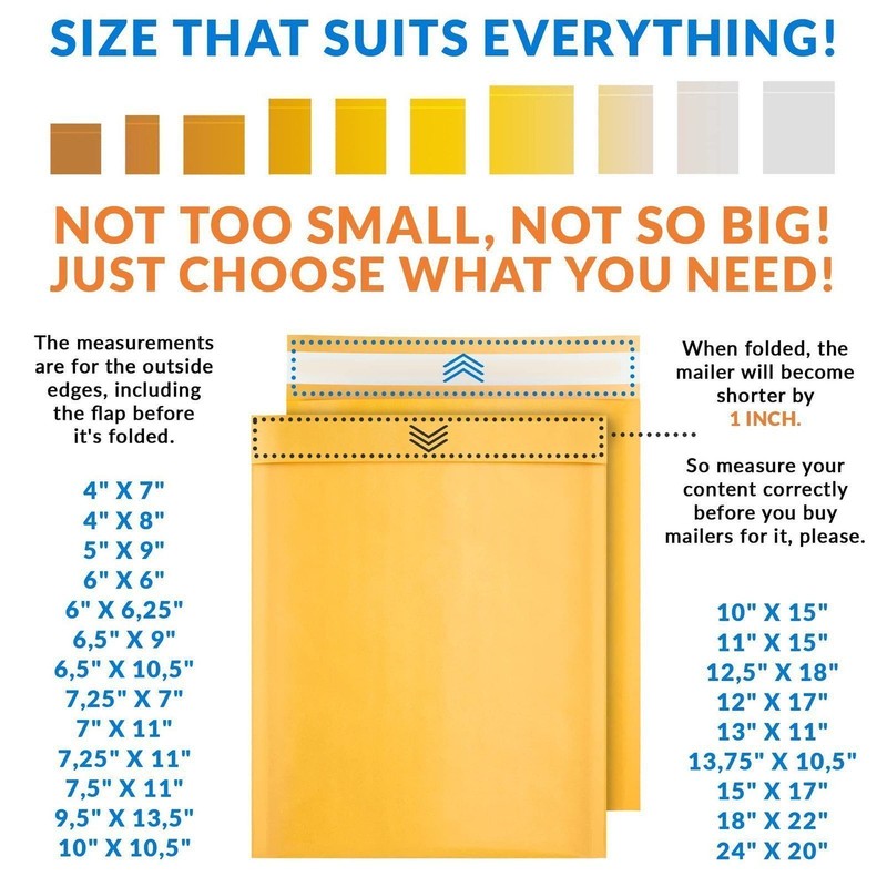 Yellow Kraft Bubble Mailers Padded Self Seal Envelopes 600 Count 6.5 x 9 in gallery