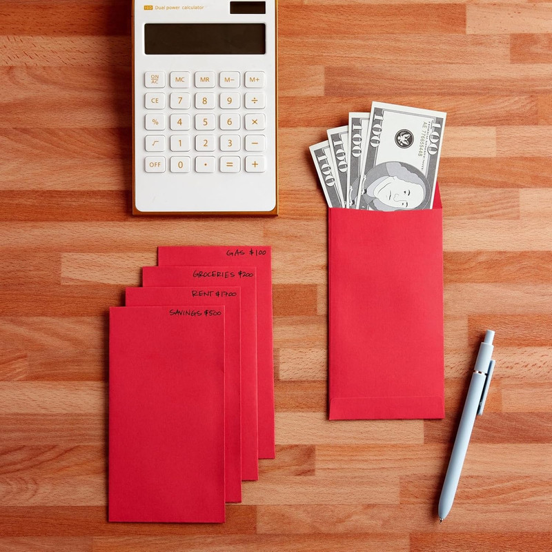 Red Envelopes for Money - 3.5 X 6.5 In, 100 Pack, Paper - for Cash & Coins - Sma gallery