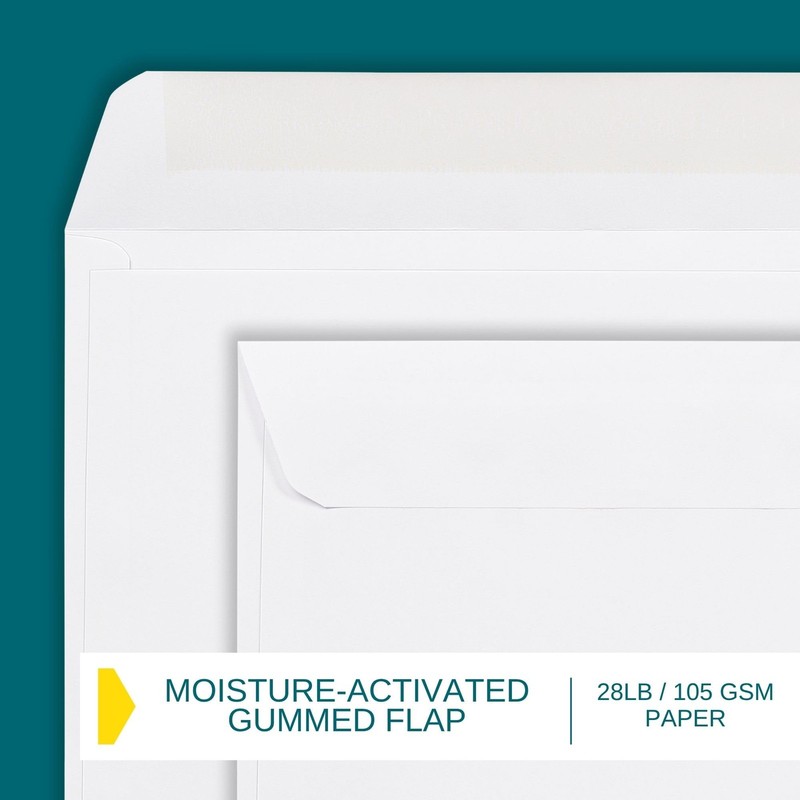 50 Pack 9x12 Full Face Window Envelopes 28lb Paper Bright White Clear View gallery