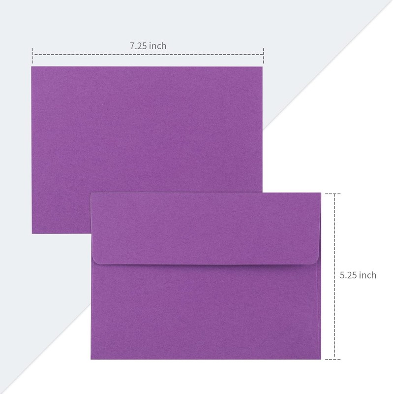 50 Pack 5X7 Envelopes, 5.25 X 7.25 Inch, 120 Gsm Thick Paper Self Seal Colorful gallery