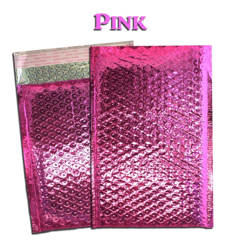 6x10 METALLIC BUBBLE MAILER, POLY BUBBLE Design Padded Shipping Bags, Pink,Teal gallery