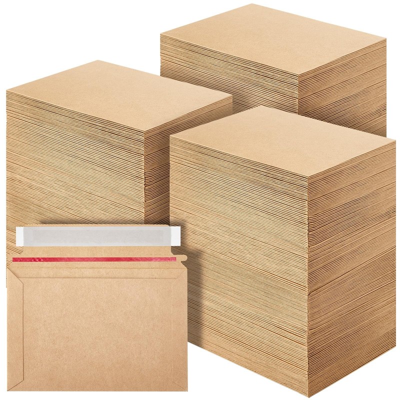 200 PCS Brown Rigid Photo Mailers Self Adhesive Card Envelopes 6.5×4.5 Inch