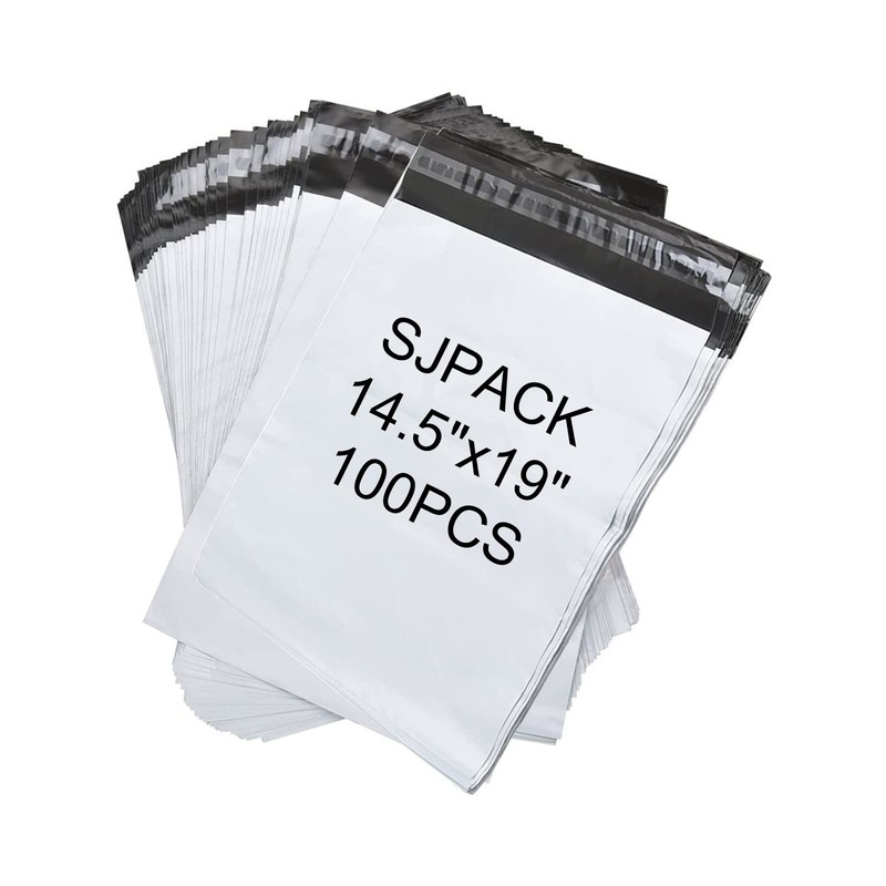 SJPACK 100 14.5×19 White Poly Mailers 2.5 Mil Self Seal Shipping Bags Envelopes
