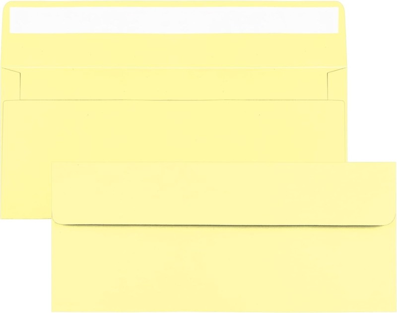 100 Pack Light Yellow #10 Business Envelopes, Standard Envelopes Self Seal, 4…