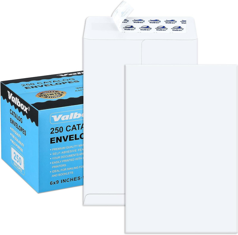 6X9 Self Seal Security Catalog Envelopes 250 Count Small White Envelopes for Mai gallery