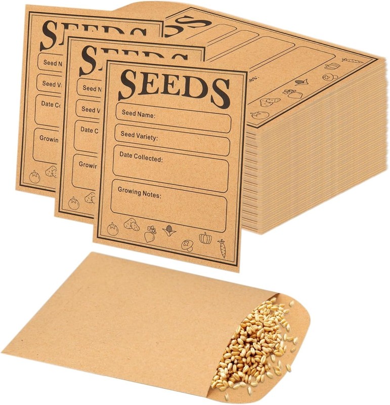 150 Pack Small Seed Saving Envelopes Bulk Blank Paper Coin Packets 4.7×3.2″
