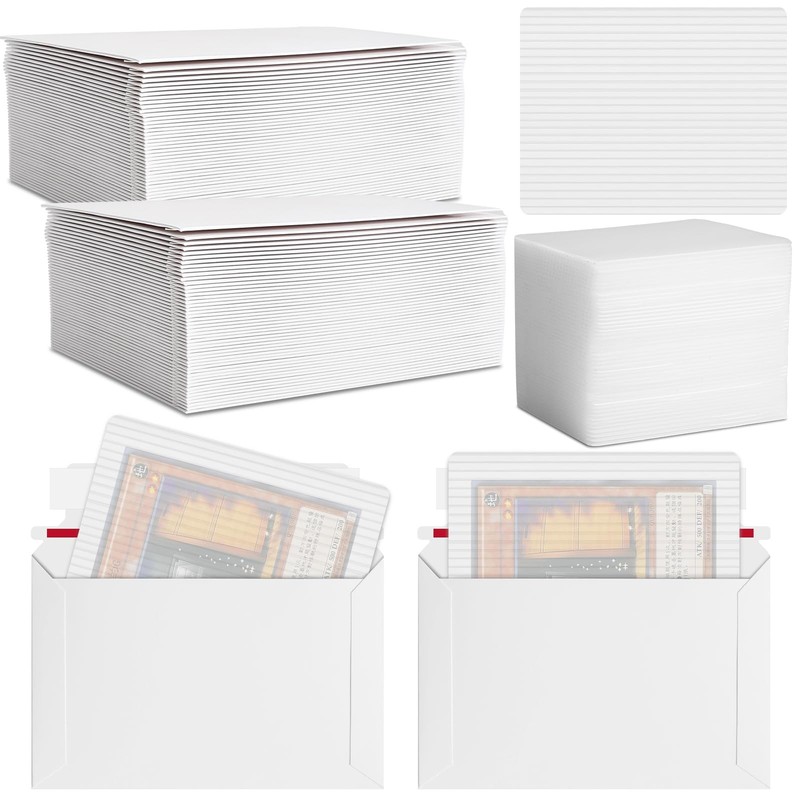 200 Pcs Trading Card Shipping Set 4 x 6” Trading Card Protector and Envelope…