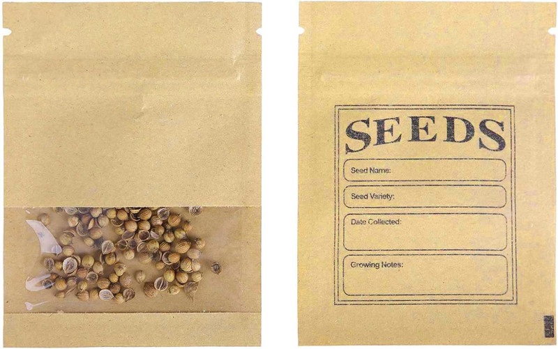100 Pack Clear Window Small Resealable Seeds Packets Coin Envelopes 2.75X3.74 In
