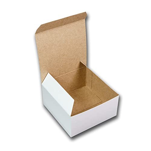 White Gloss Candy Boxes 25 Pack Kraft Interior Gift Packaging Wedding Party