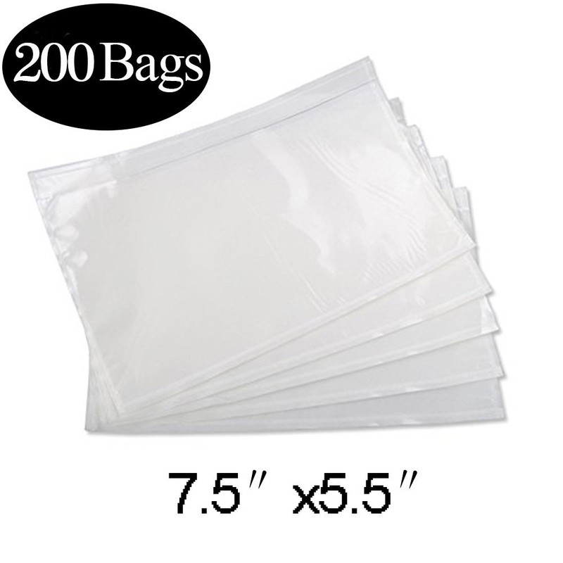 200 Packing List Envelopes 7.5×5.5 Shipping Label Enclosed Adhesive Pouches