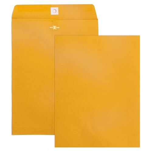 100 Pack 9×12 Brown Manila Kraft Envelopes for Filing Storing Mailing Documents