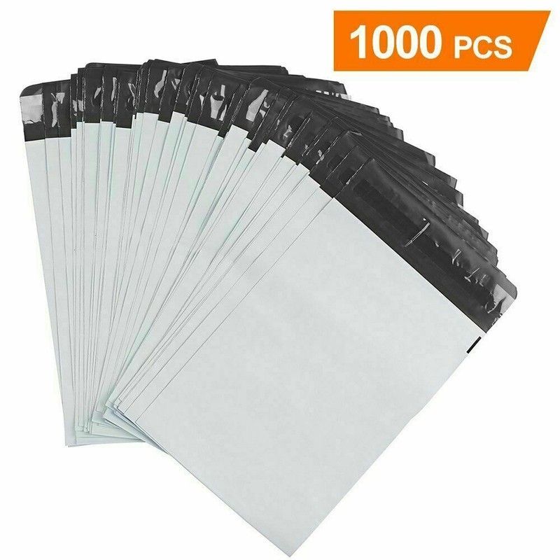 1000 Pcs 6×9 White Poly Mailers Envelopes Plastic Shipping Bags 6” x 9” 2.5 Mil