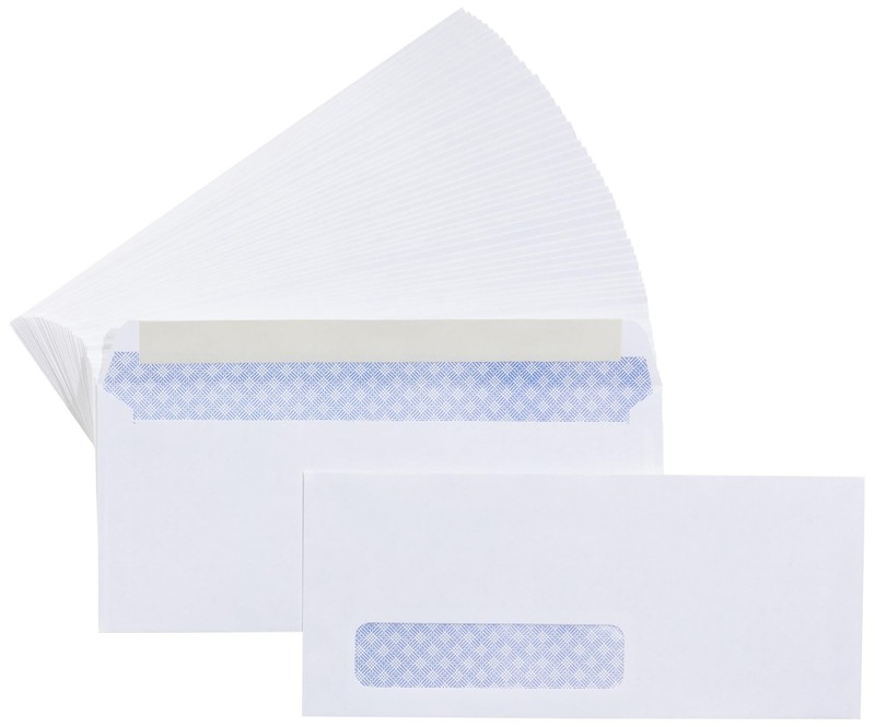 AmazonBasics #10 Security-Tint Envelopes Left Window Self-Seal 500 Pack White