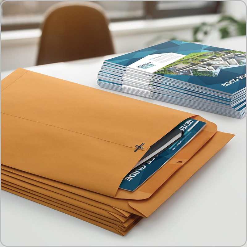 10 X 13 Clasp Envelopes, Gummed, 28 Lb Brown Kraft, for Mailing Flat Letter Size gallery