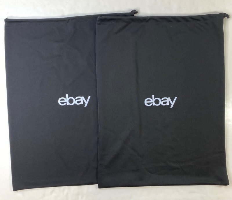 Set Of 2 eBay Logo Black Drawstring Bags 24″x19″ eBayana