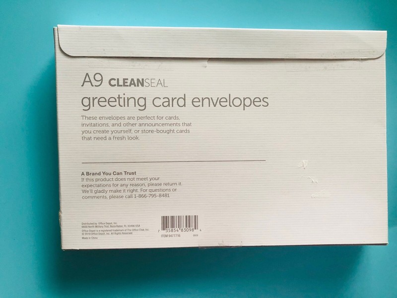 Office Depot A9 Greeting Card Envelopes 5 3/4" x 8 3/4" CleanSeal 25* Ct Gold P gallery