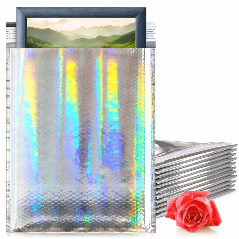 Holographic METALLIC Poly Bubble Mailers 10.5×15 / 200 Mailing Padded Envelopes