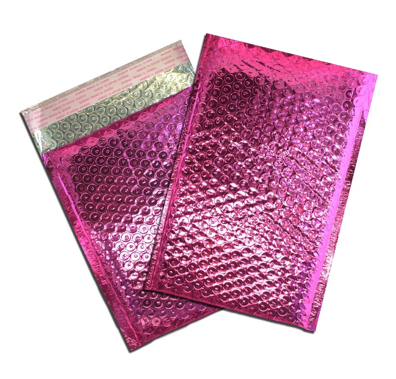 6x10 METALLIC BUBBLE MAILER, POLY BUBBLE Design Padded Shipping Bags, Pink,Teal gallery