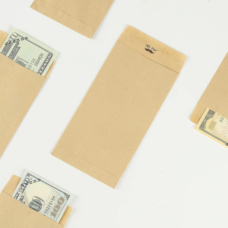 - Money Envelopes for Cash, 6.5" X 3.5", 100 Pack, Kraft Paper, Self-Adhesive Bu gallery