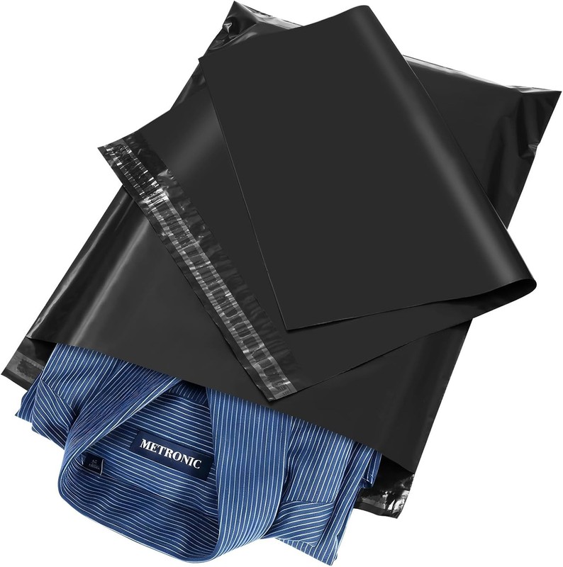 00 – 14.5×19″ Black POLY MAILERS ENVELOPES BAGS 9 x 12 – 2 MIL Adhesive, Waterp