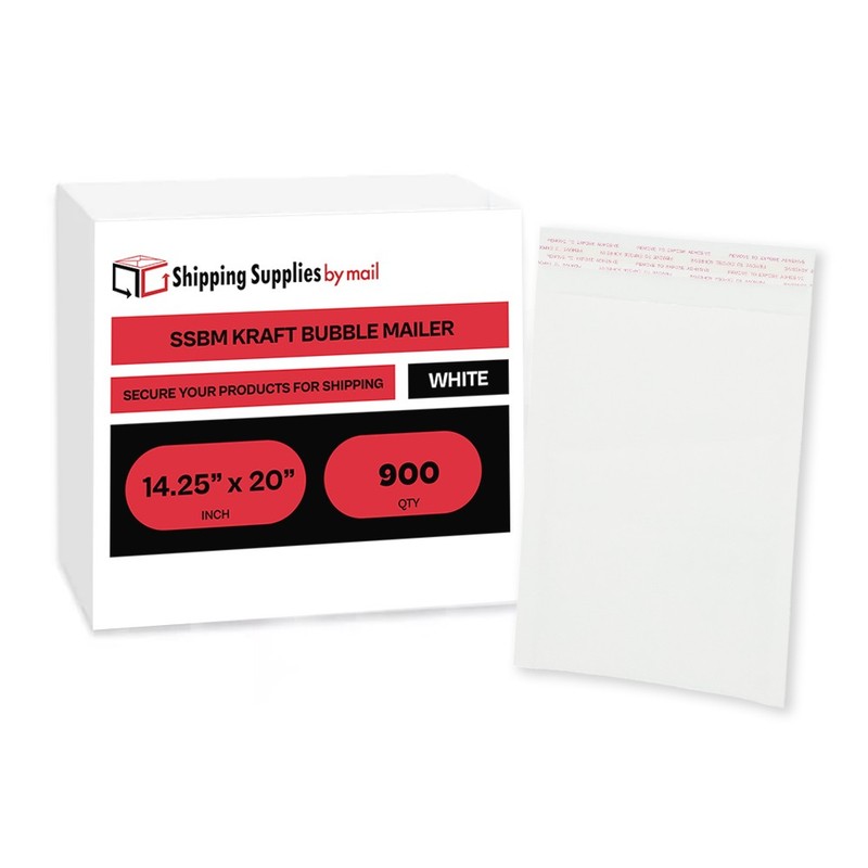 900 Pieces 14.25 x 20 White Kraft Bubble Padded Envelopes Mailing Mailers