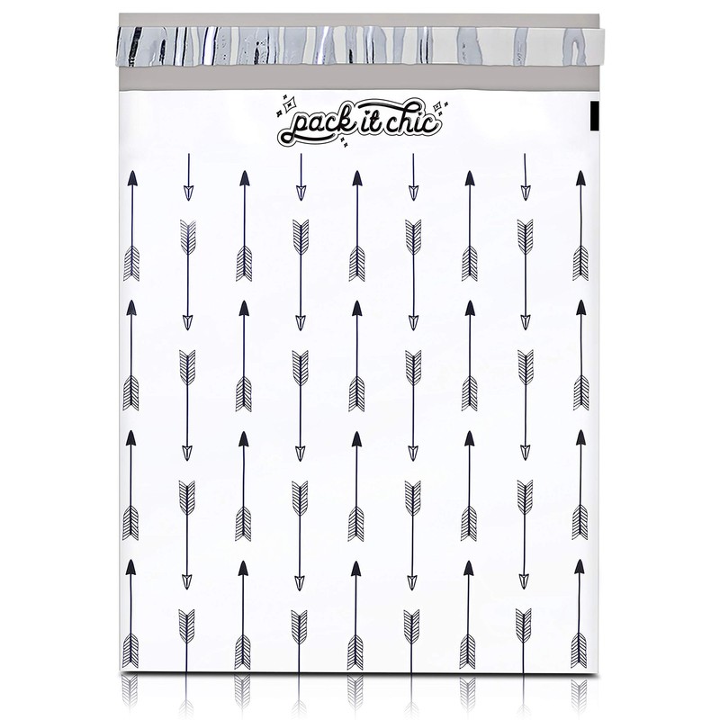 100 PCS Arrows Pattern Poly Mailer Envelopes 10×13 Inch Shipping Bags Seal