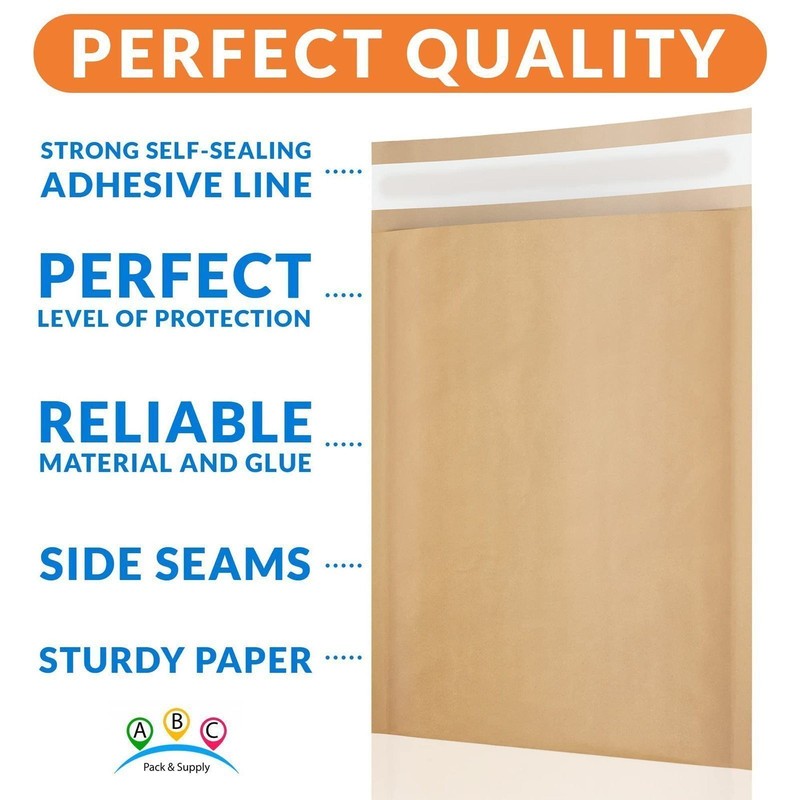 500 #000 4x7 Kraft Bubble Mailers Self Seal Padded Shipping Envelopes Brown gallery