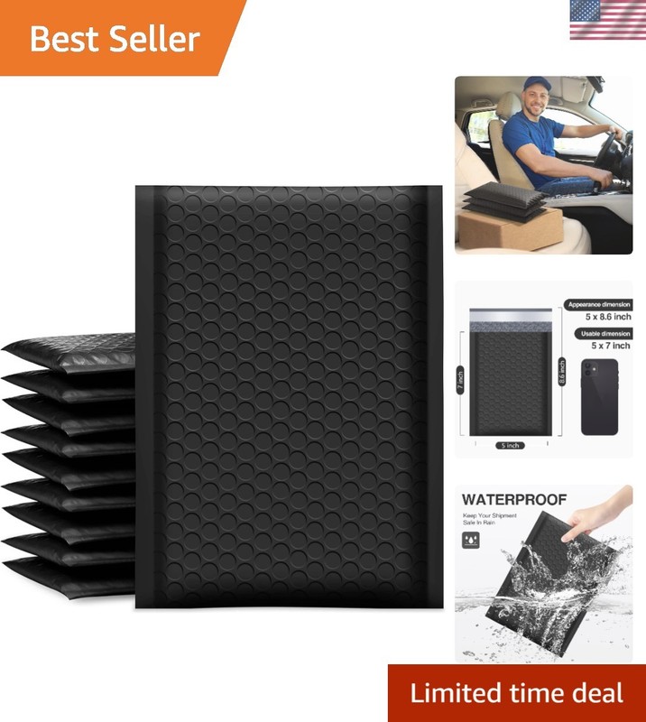 Brand New Black Bubble Mailers 5×8.6 Inch 50 Pack
