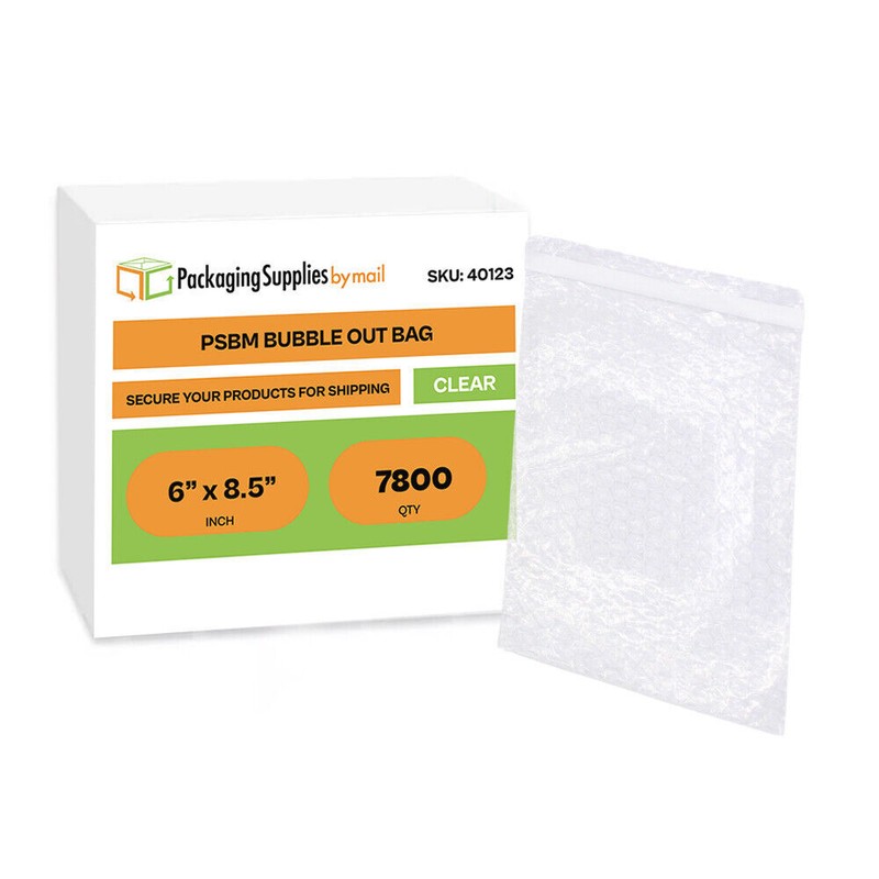 6″ x 8.5″ Clear Bubble Out Protective Self Seal Pouches Bubble Bags 7800 Pack