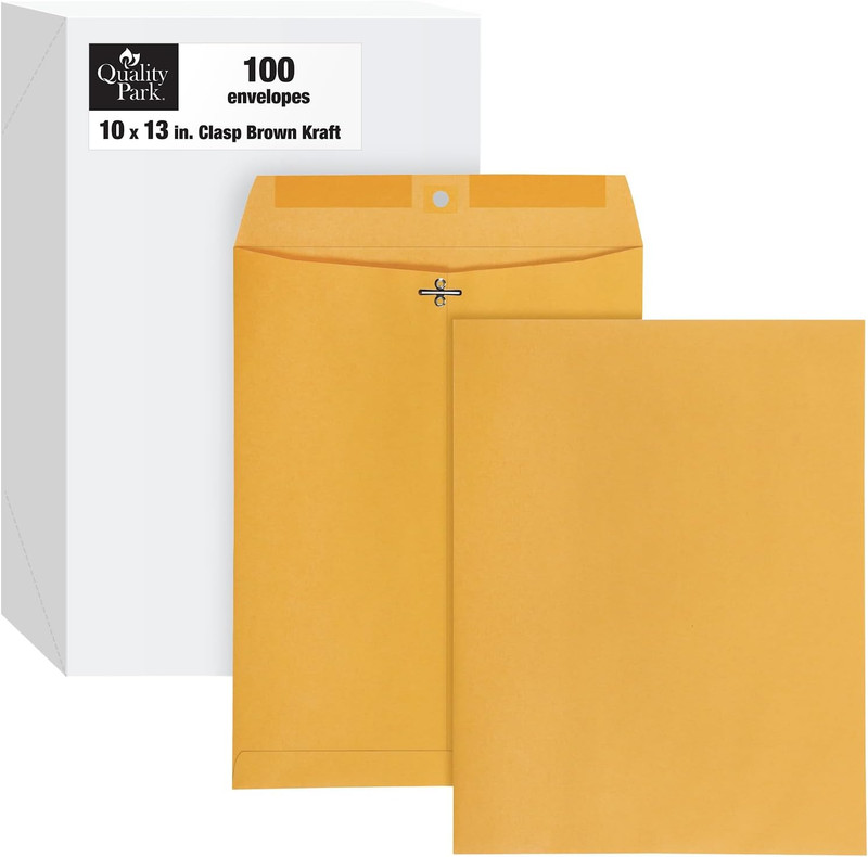 10 X 13 Clasp Envelopes, Gummed, Moisture-Activated Adhesive for Permanent Secur gallery