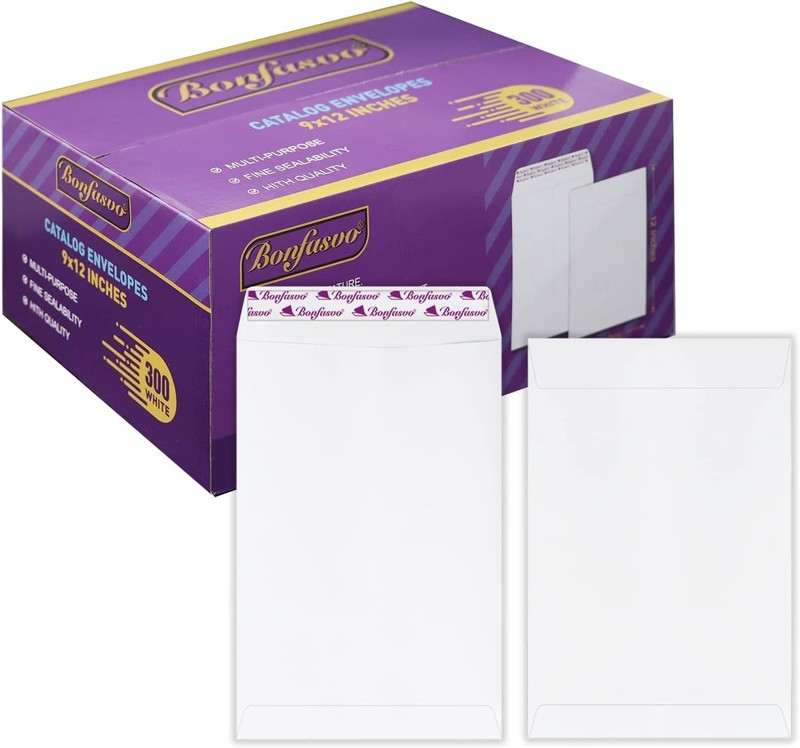 300 Pack 9x12 White Catalog Envelopes Peel & Seal Security Mailing Envelopes ... gallery