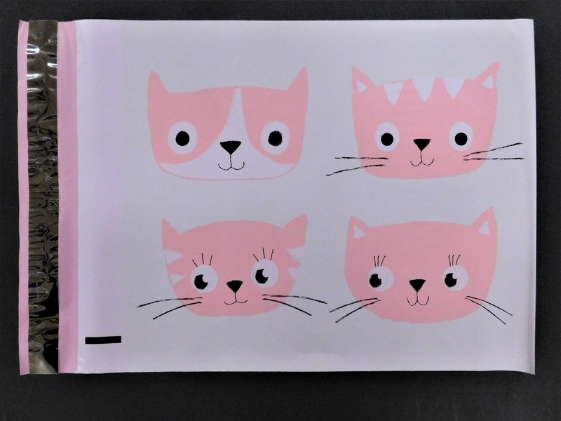 100 10x13 Designer Pink CATS Mailer Poly Flat Plastic Shipping Envelope Bag gallery